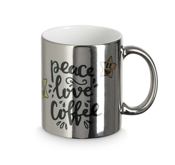 Tasse in edlem Silberlook