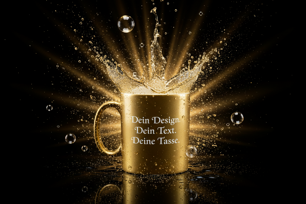 Edle Gold Glitzer Tasse
