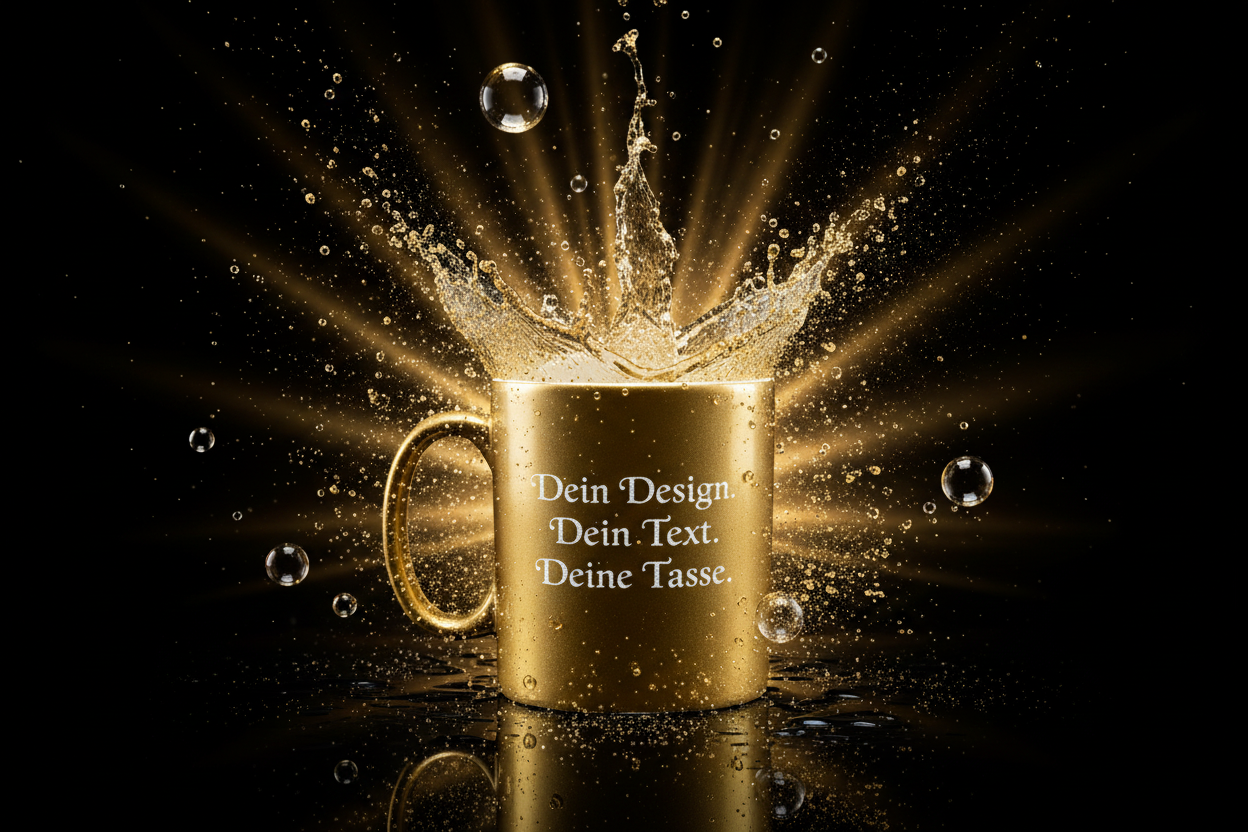 Edle Gold Glitzer Tasse