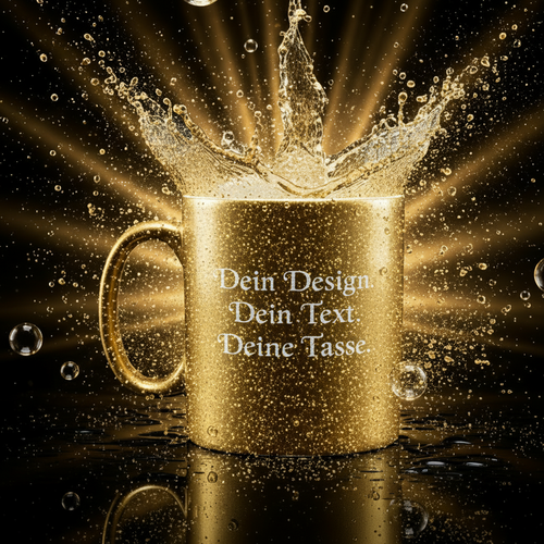 Edle Gold Glitzer Tasse