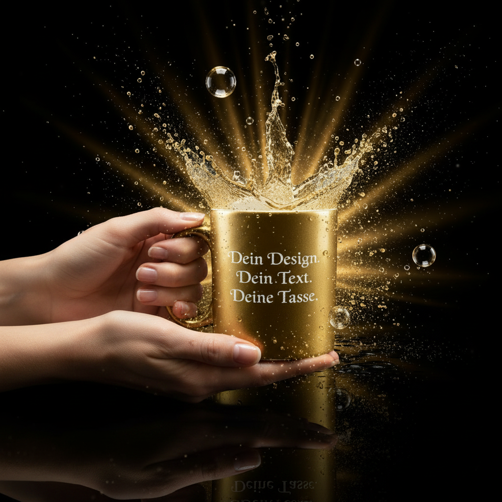 Edle Gold Glitzer Tasse