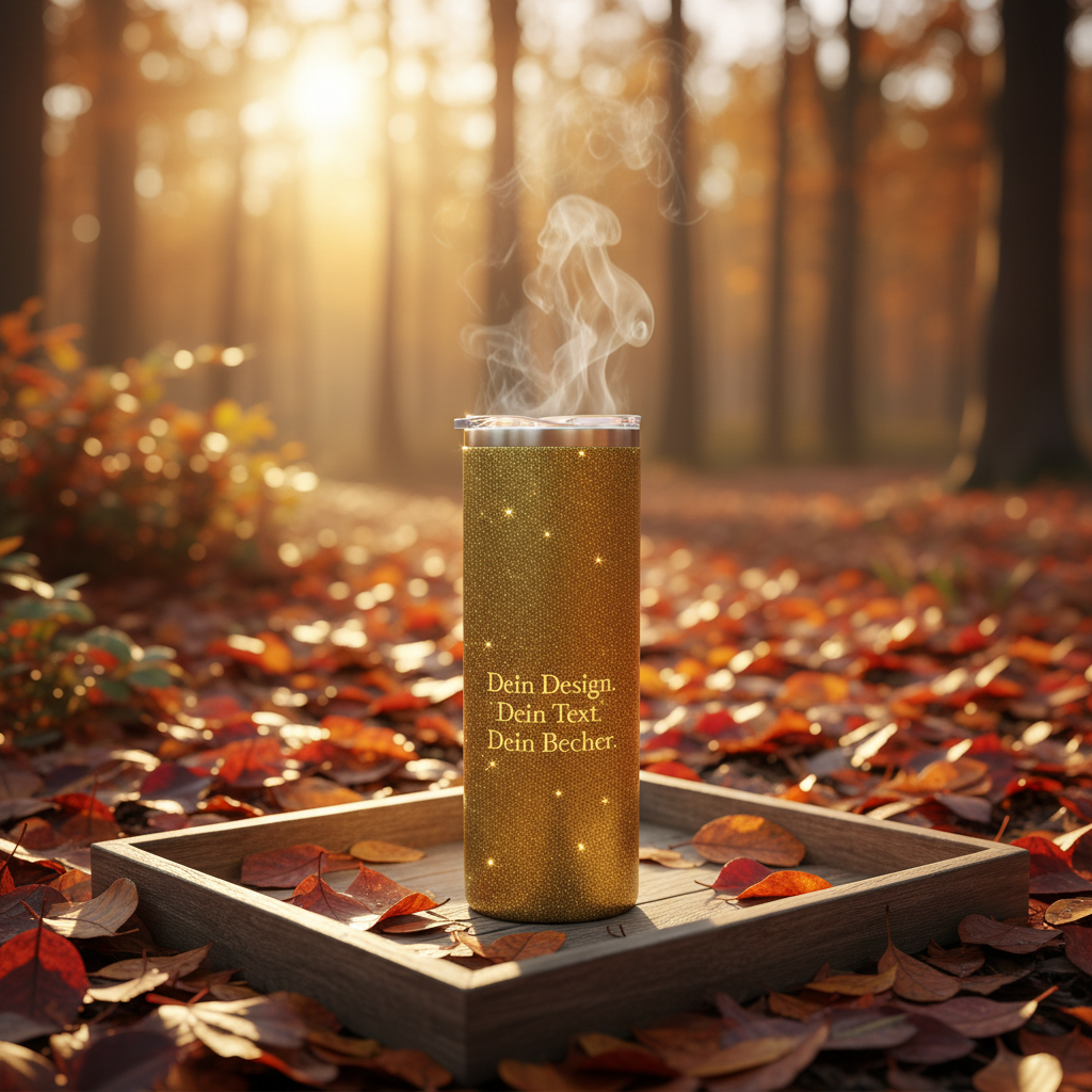 Gold Glitzer Thermobecher