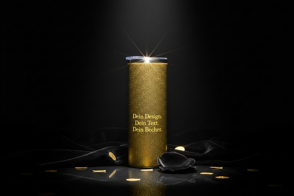 Gold Glitzer Thermobecher