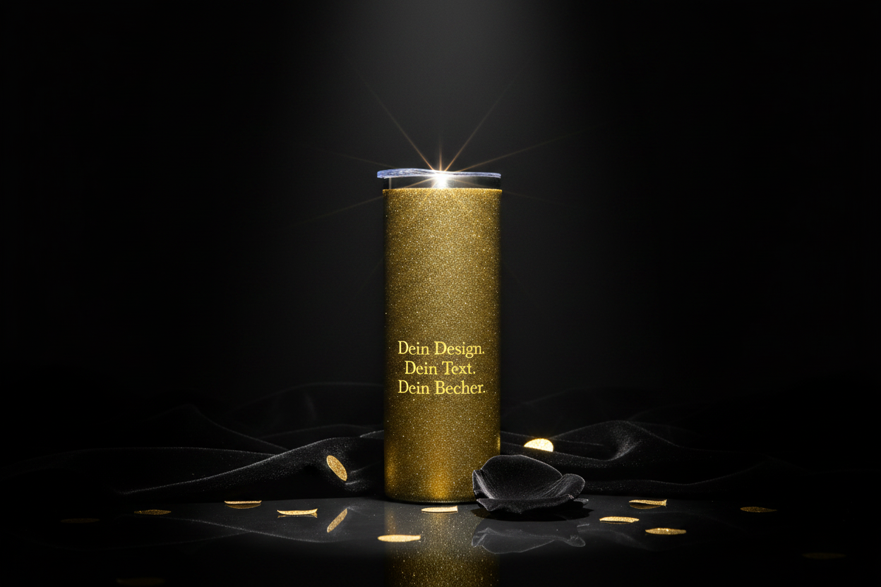 Gold Glitzer Thermobecher