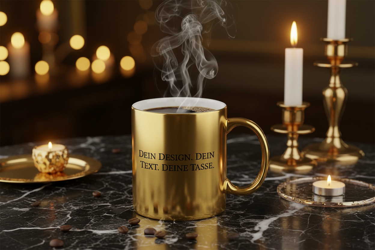 Tasse mit edlem Goldlook