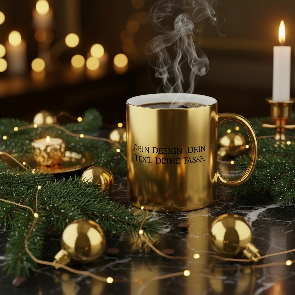 Tasse mit edlem Goldlook