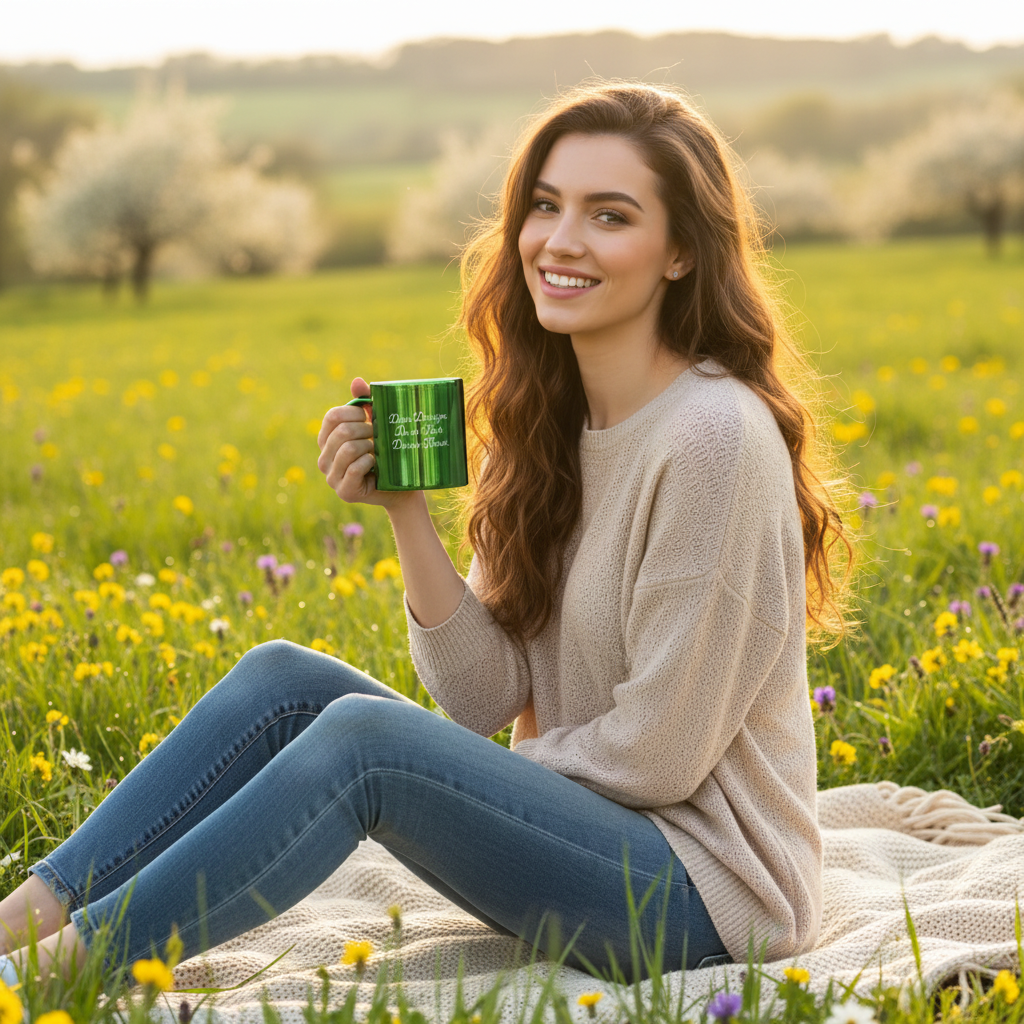 Tasse mit edlem grünen Look