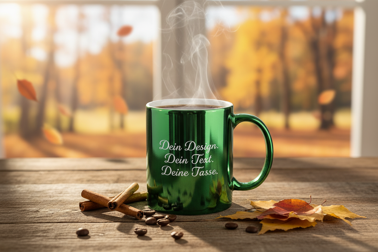 Tasse mit edlem grünen Look
