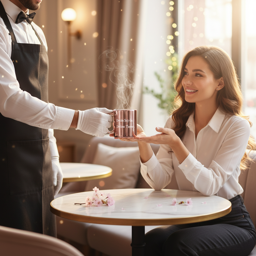 Tasse mit edlem Rosélook