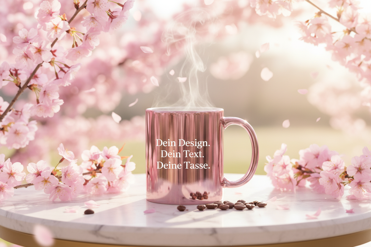 Tasse mit edlem Rosélook