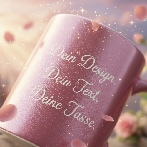 Edle Rosa Glitzer Tasse