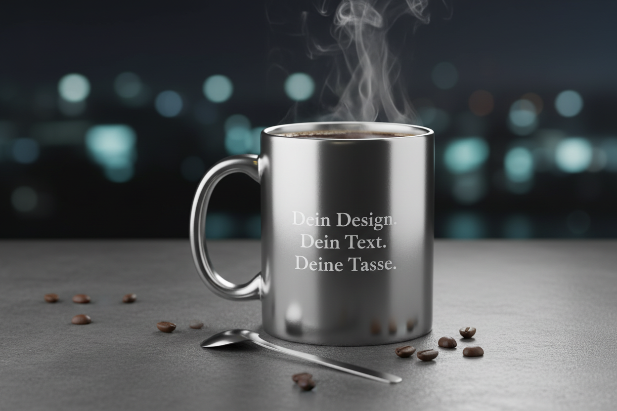 Tasse in edlem Silberlook