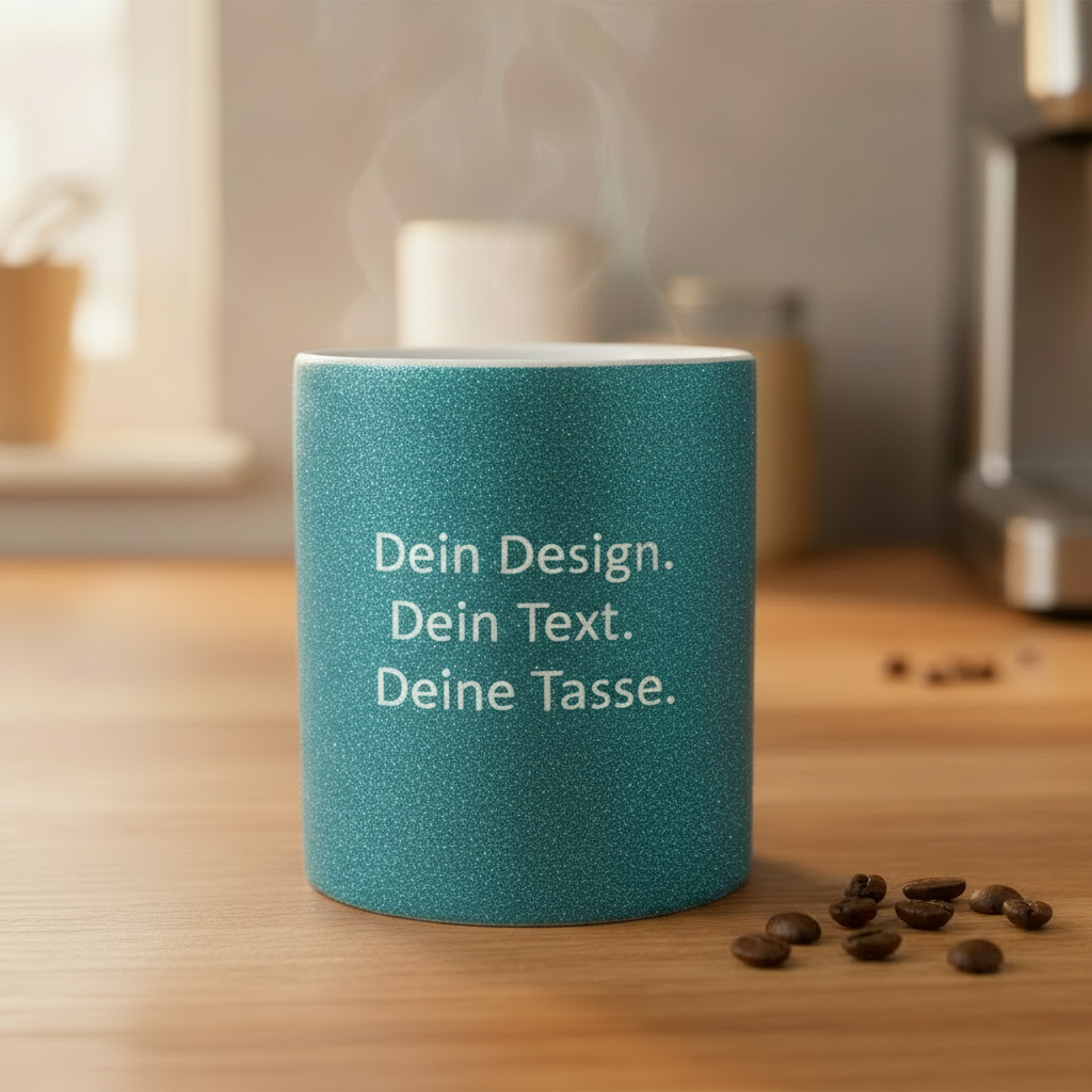 Edle Türkis glitzernde Tasse
