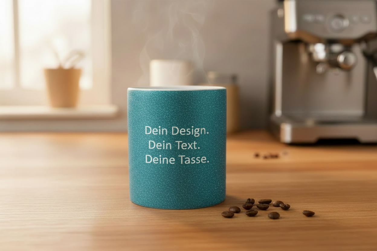 Edle Türkis glitzernde Tasse