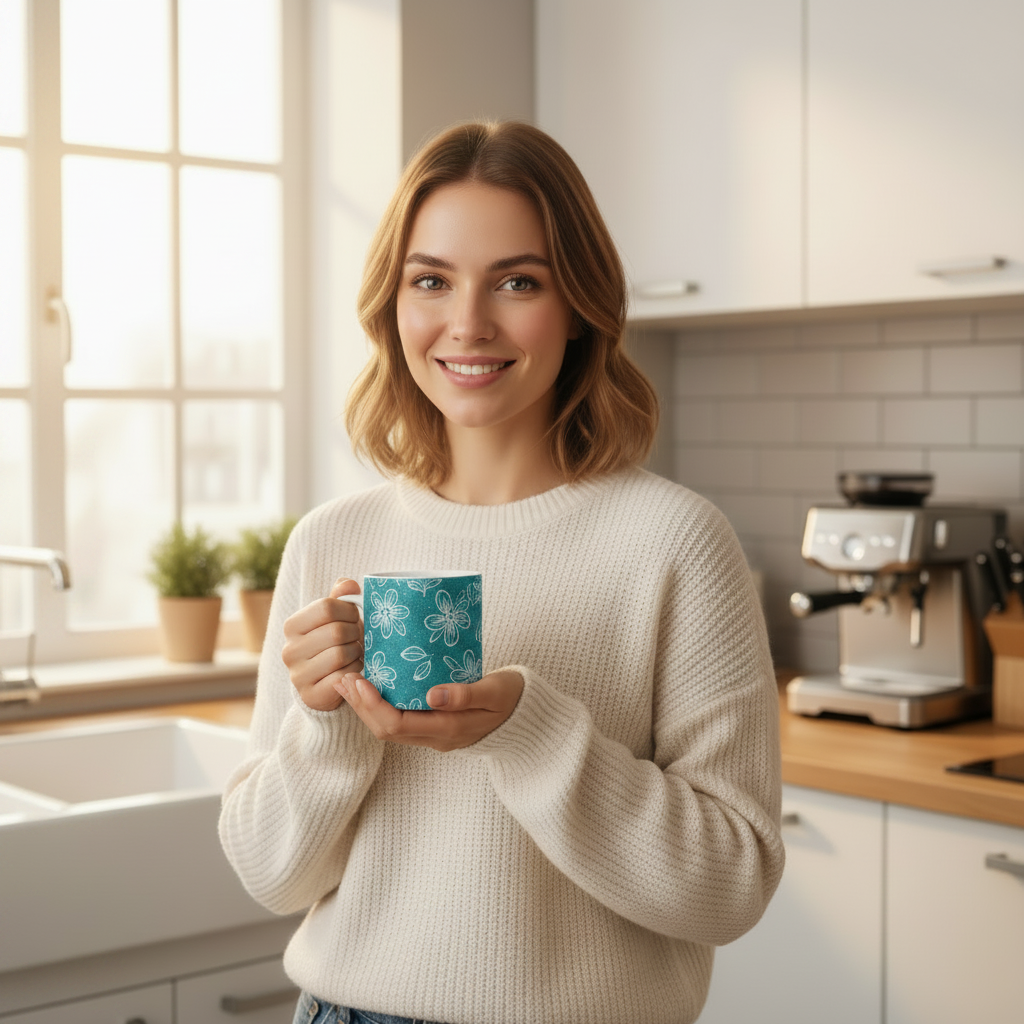 Edle Türkis glitzernde Tasse